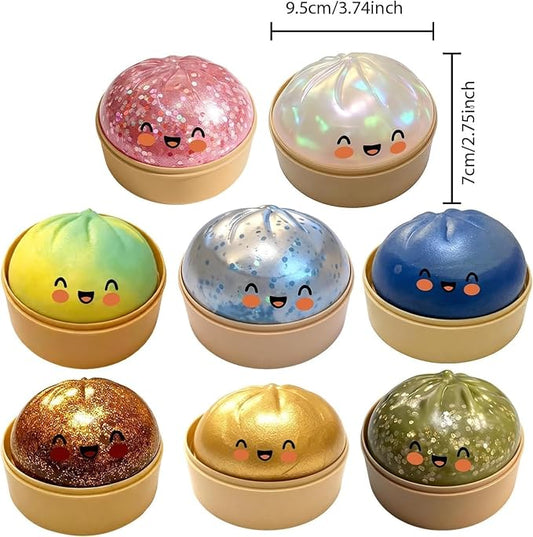 Dumpling Squishy, Glitter Dumpling Squishy Mystery, Sparkly Dumplings Squishies Sorpresa for Adults, Mystery Dumplings Squishies for Office