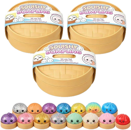 Dumpling Squishy, Glitter Dumpling Squishy Mystery, Sparkly Dumplings Squishies Sorpresa for Adults, Mystery Dumplings Squishies for Office