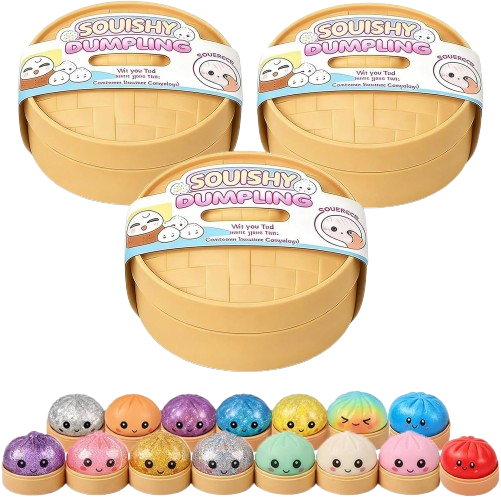 Dumpling Squishy, Glitter Dumpling Squishy Mystery, Sparkly Dumplings Squishies Sorpresa for Adults, Mystery Dumplings Squishies for Office